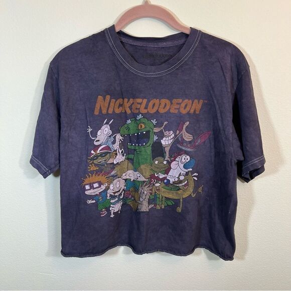 ✨ Nickelodeon Women’s Purple Character Crop Top Small - Picture 1 of 8